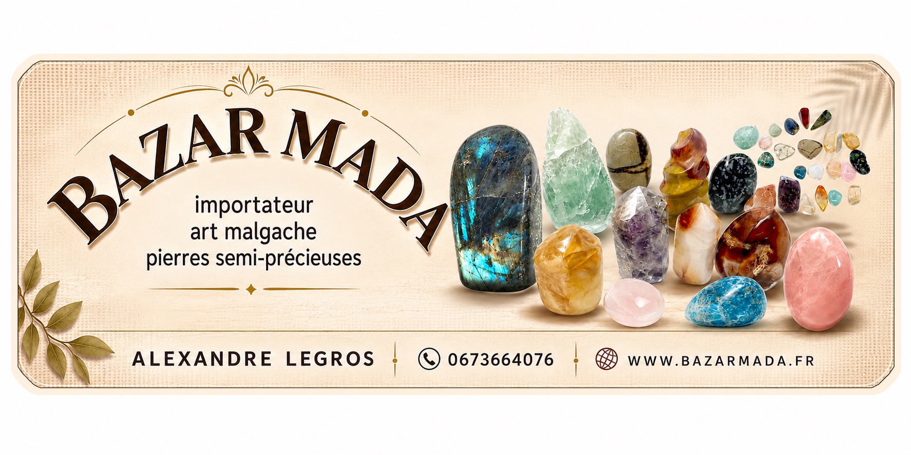 BAZAR MADA — Importateur d'art malgache, pierres semi-précieuses et bijoux artisanaux